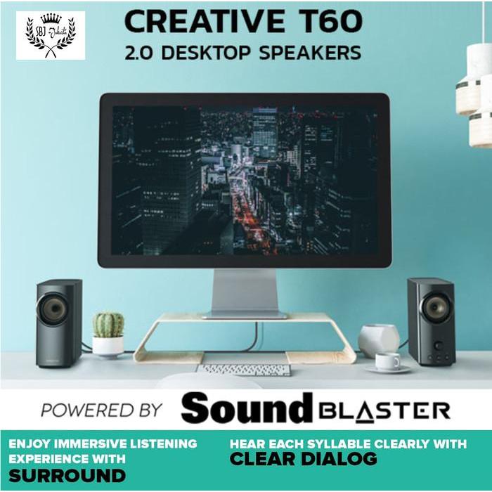 Creative T60 Hi-Fi Desktop Speaker Clear Dialog Surround Portabel Terbaru 