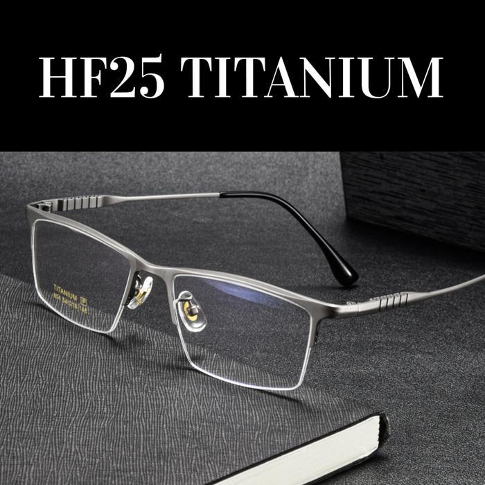 HF25 FRAME Kacamata minus Sport Half frame Titanium Black kaca mata