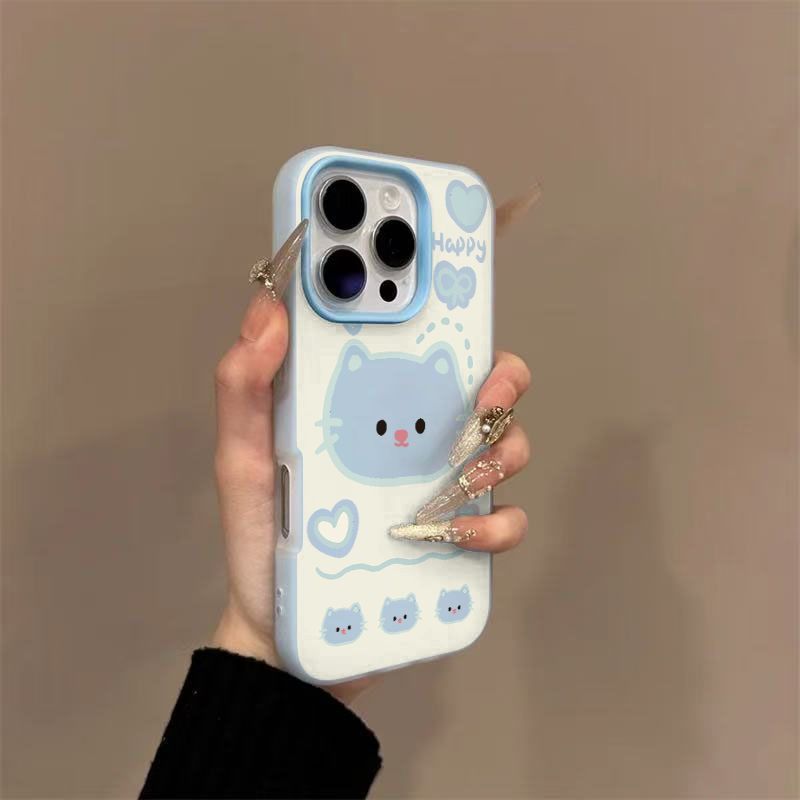 Jelly Color 2 In 1 Case Kucing Fancy Love Pink Blue Girl Casing Hp Vivo Y05e Y500 Z11 T5 Z11X Y11d Y
