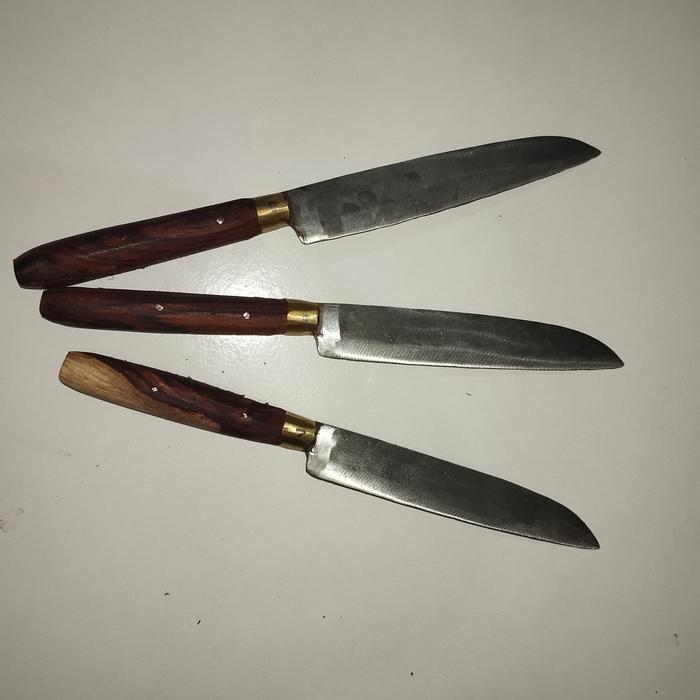 pisau dapur ring tembus RIZKY kecil kuningan model lancip Kitchenware