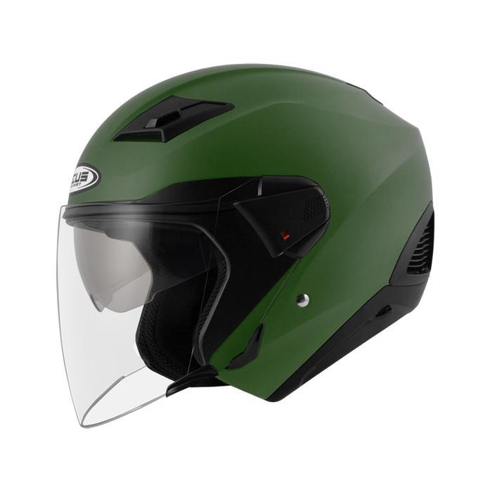 Zeus 611 F.Green Half Face Helmet Double Visor