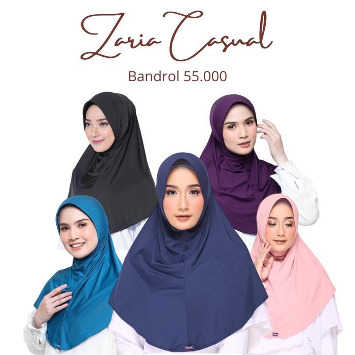 Sedia BEST SELLER  Bergo Elzatta Zaria Casual Jilbab Sekolah Instan Ready Warna Lengkap Panjang