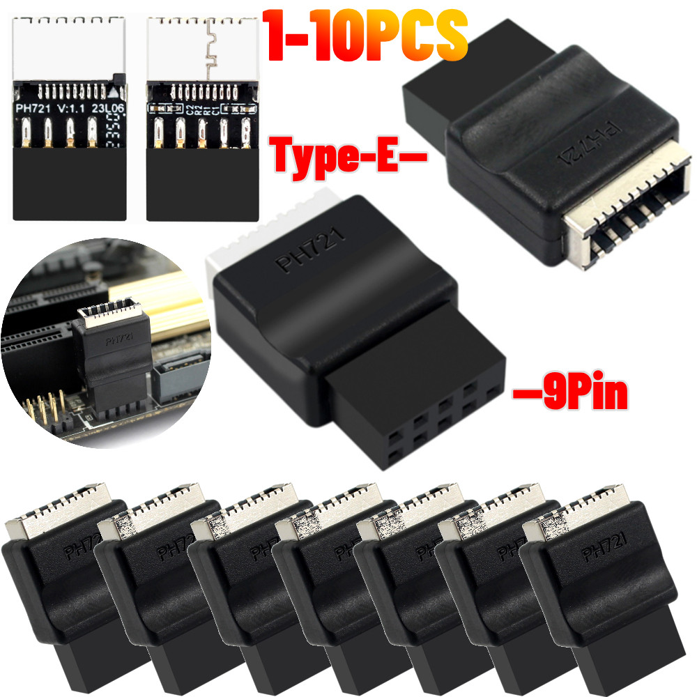 USB C Motherboard Adapter Motherboard USB 2.0 9-Pin to Type-E Female Adapter TYPE-C Socket to 9Pin