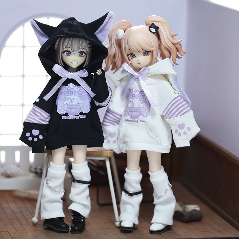 Ob22 Doll Cat Game Console Clothes Long Sleeve Hoodie With Leg Socks For Ymy25 Ymy 22 Licca Azones