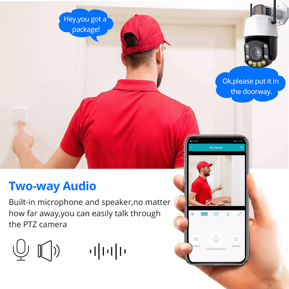 ICSEE WiFi 5MP PTZ Camera 50X 30X Zoom Human Detection Outdoor Wireless CCTV Security Surveillance