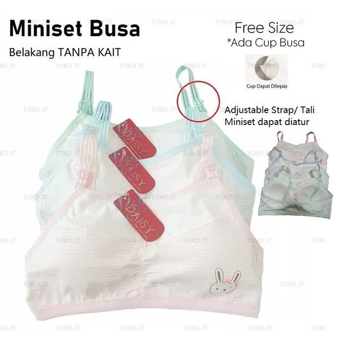 Bra Remaja Miniset Busa Katun Anak Perempuan Tali Kecil Tanpa Kawat BH Busa Anak Cewek Remaja