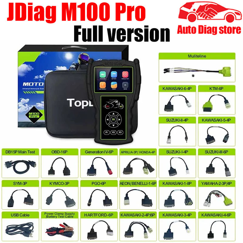 PROMO HARI INI  JDiag M100 Pro Moto Scan Code Reader OBD OBD2 Scanner Motorcycle Diagnostic Tool For