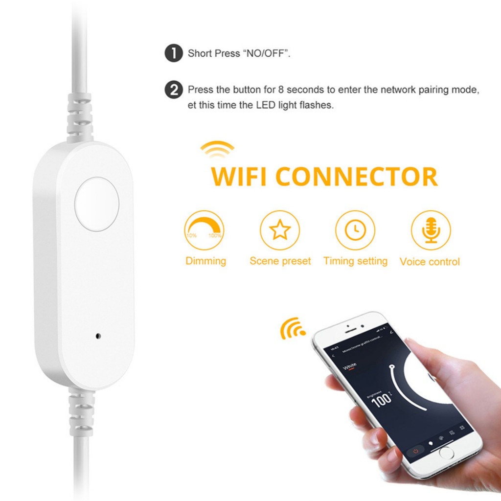 Tuya WiFi COB LED Strip Tuya Smart Life APP Control Dimmable LED Strip Light 5V USB 320LEDs Linear