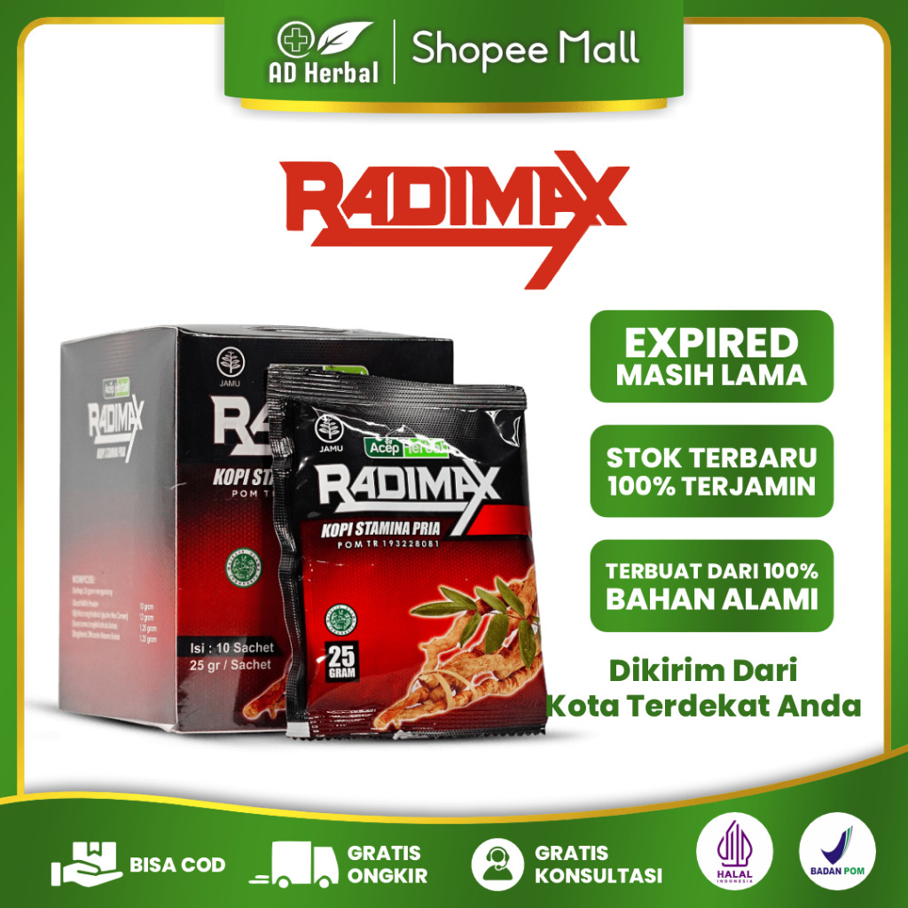 Kopi Radimax Herbal Pria Dewasa Penunjang Vitalitas Tubuh