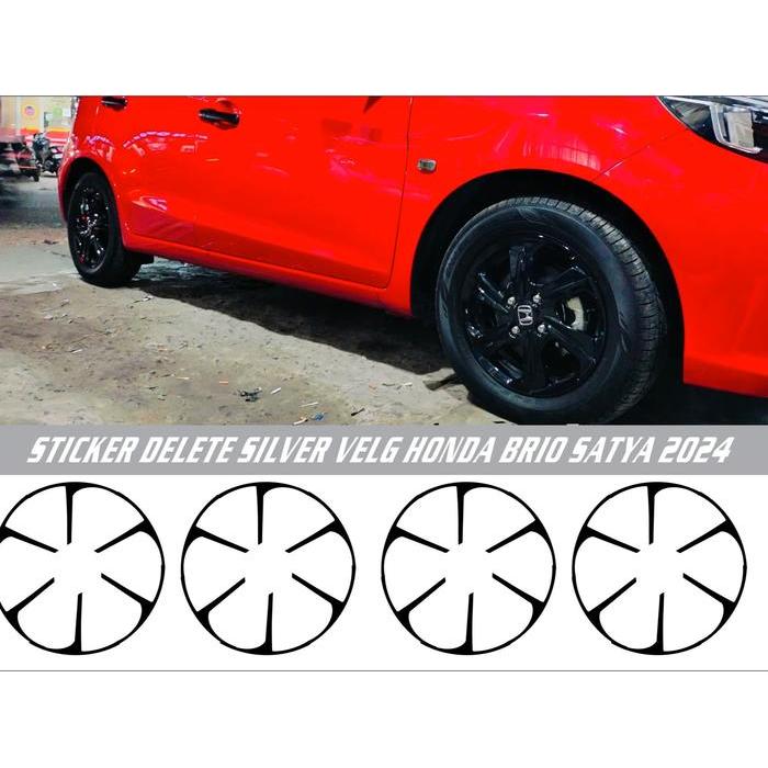 Sticker Delete Silver Velg Mobil Honda Brio Satya 2022-2024