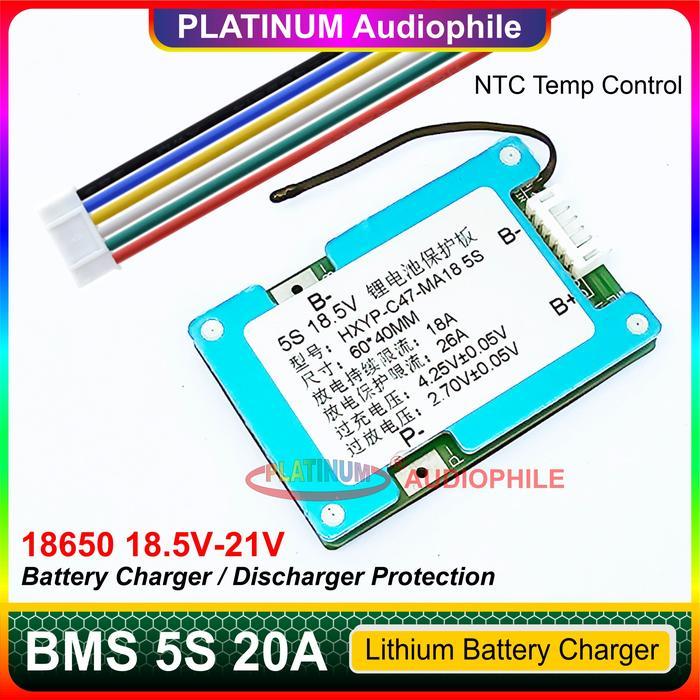 TERLARIS BMS 5S 20A 21V 18650 Lithium Li-ion Baterai Charger Discharger Protection Modul MA18-5S