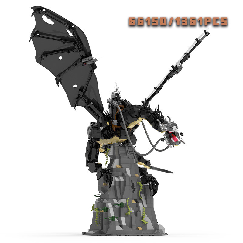 1361pcs Witch King Fell Beast Building Blocks Set Toy,Medieval MOC Nazgul Dragon Model Kit for