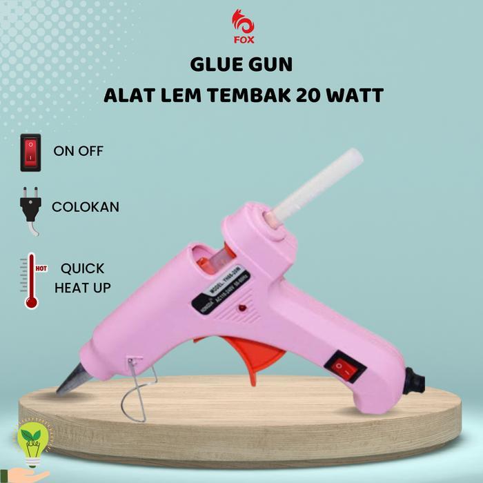 GLUE GUN / ALAT LEM TEMBAK 20W / ALAT LEM TEMBAK WARNA PINK & KUNING