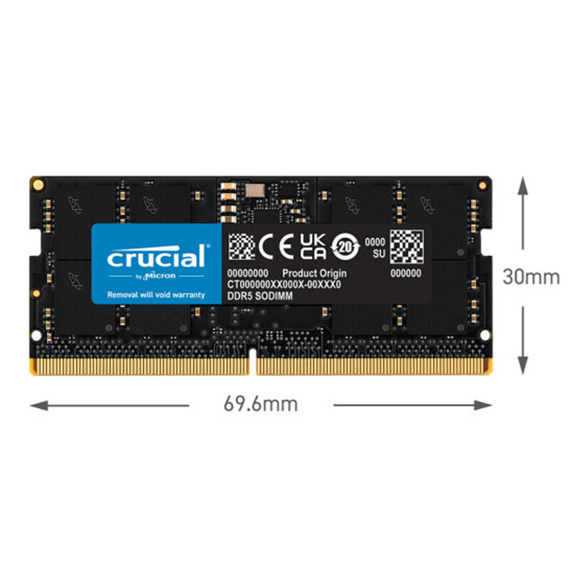 Crucial DDR5 RAM 8GB 16GB 32GB 48GB Notebook 4800MHz 5200MHz 5600MHz SODIMM 1.1V for Laptop Memory