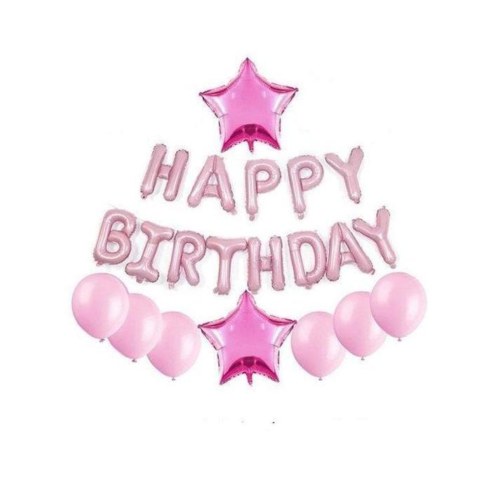 PAKET Dekor Ulang Tahun Balon Set HBD Simple Hemat