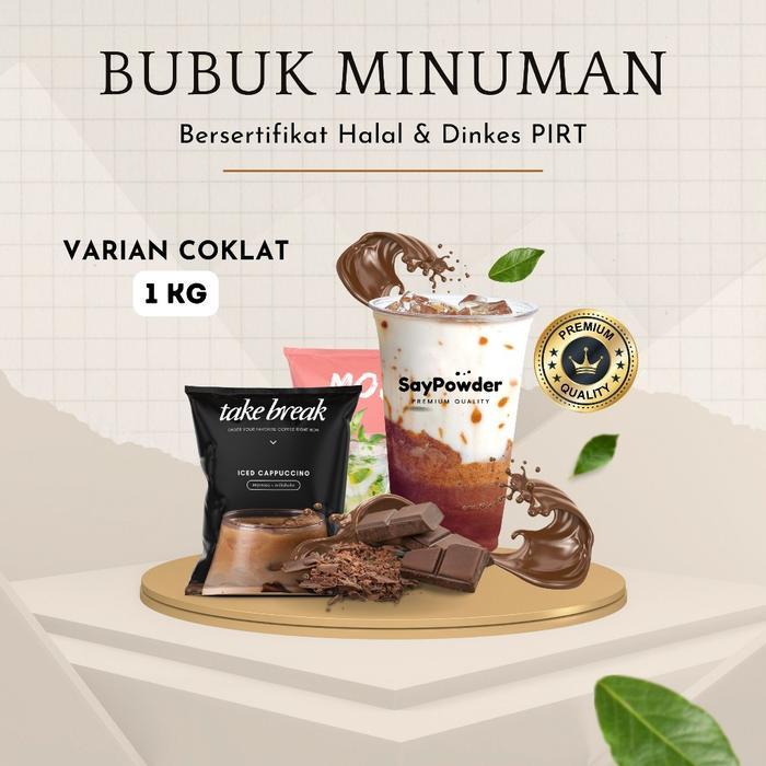 Bubuk Minuman Varian Coklat Premium 1000 Gram Serbuk Minuman Kekinian Powder Minuman Serbuk Minuman