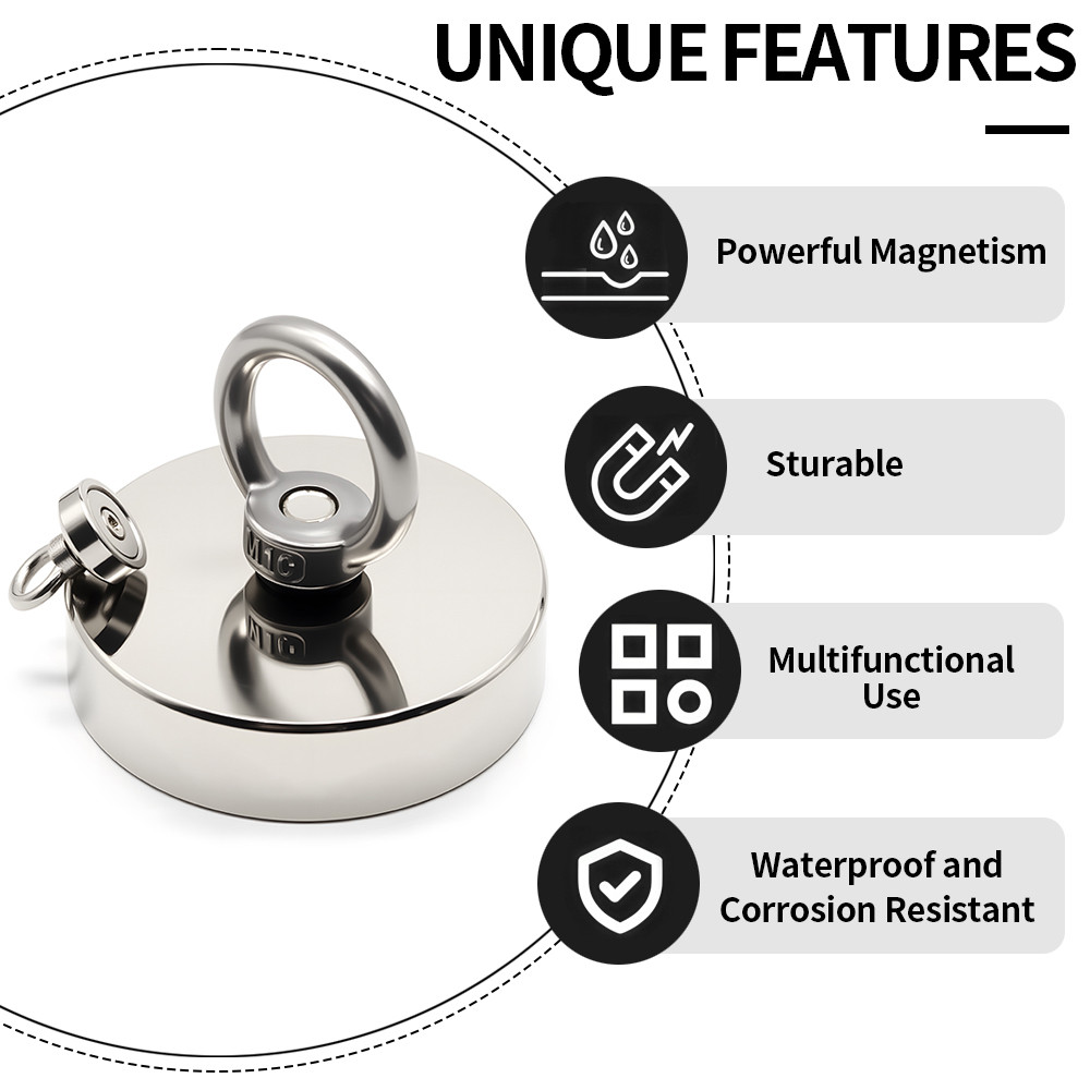 D16-D120mm Neodymium Fishing Hook N52 Heavy Duty Magnet Super Strong Neodymium Magnet with