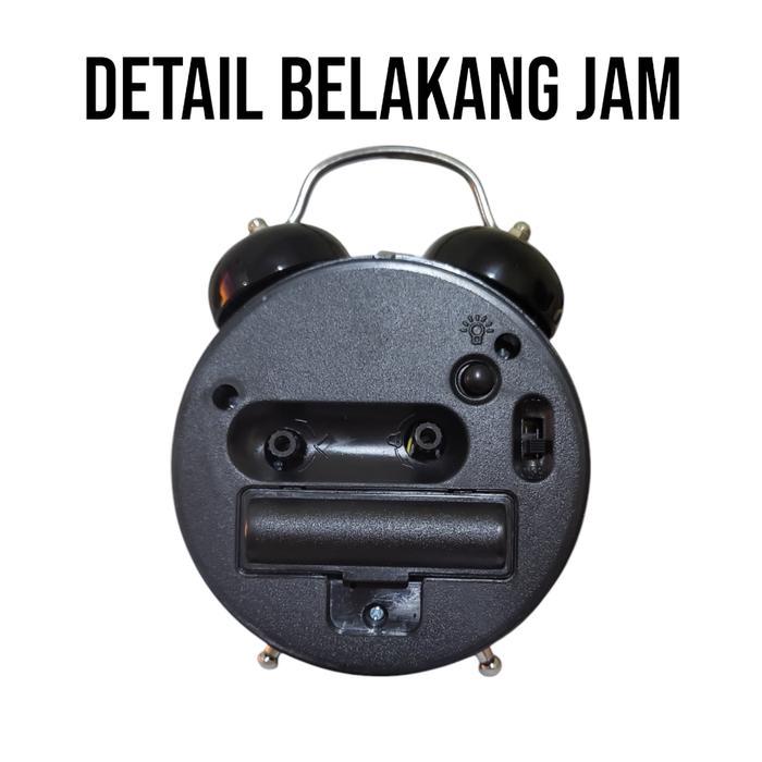 Jam Weker Beker Alarm Kring Besi Kaligrafi Masjid Arab Islam Lampu Led Gratis Baterai Nuansa Islamic