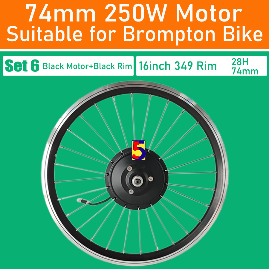 1.6kg Suitable for Electric Brompton Folding bicycle Motor 36V 48V 250W Gear hub Motor 28holes 74mm