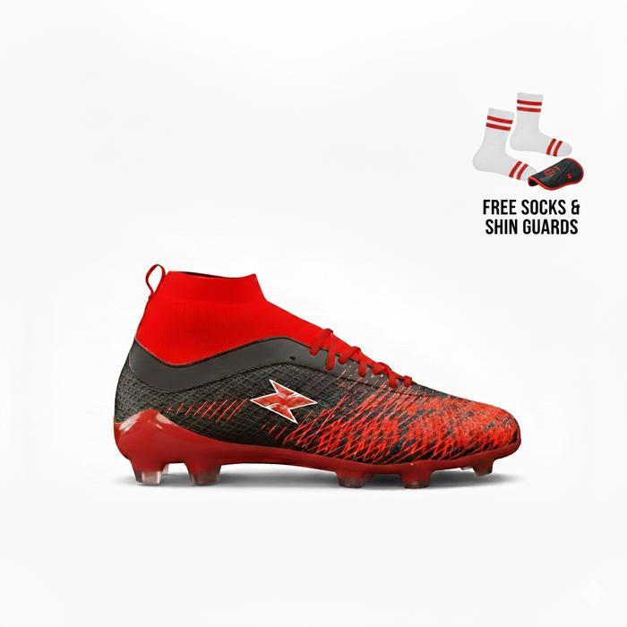 Specs - Sepatu Bola Nova Crimson Original Sudah Jahit Sol Free Kaos Kaki & Deker