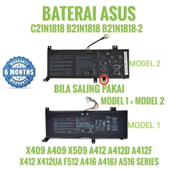 Terbaik Best Quality 100% Original Baterai Asus A412D C21N1818 2Icp6/60/80 X412 F512 R424Ua A412F