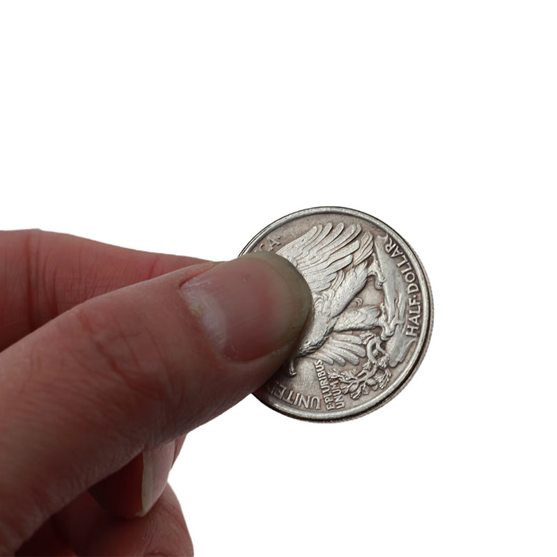Walking Liberty Half Dollar Shell and Coin Set 4 Coins 1 Shell Coin Magic Tricks Close Up Illusion