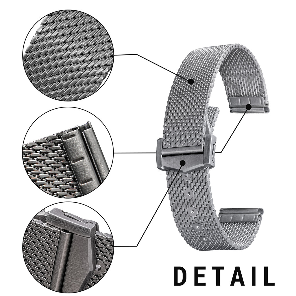 20mm Milanese Mesh Steel Strap for Omega Seamaster 007 Universal Bracelet Folding Buckle 316L
