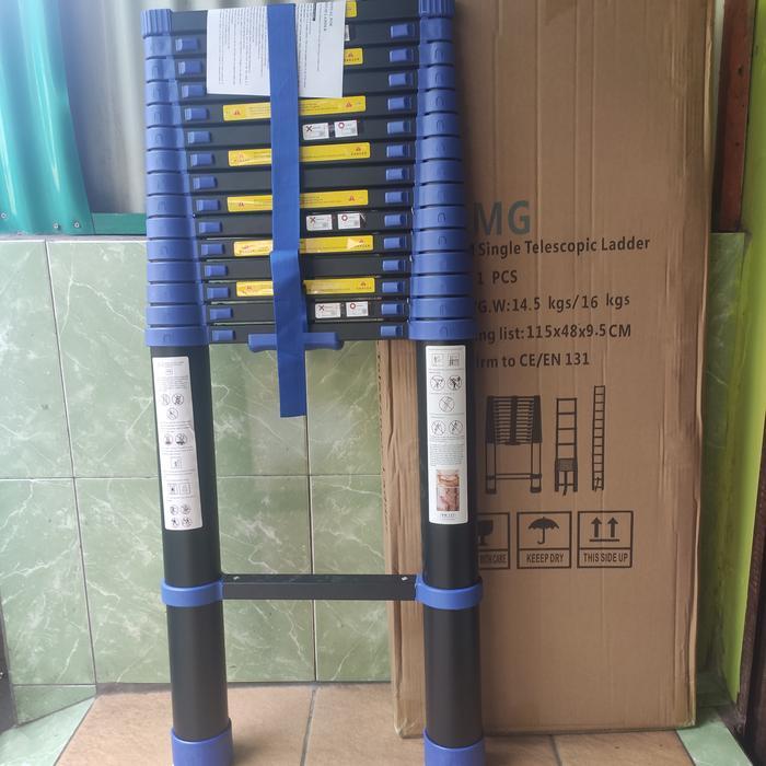 TANGGA ALUMUNIUM TELESKOPIK 6 METER (BIRU)