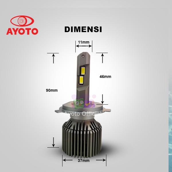 (2Pcs) Lampu Led Mobil Ayoto A2-H4 Pnp 45 Watt 10000Lm