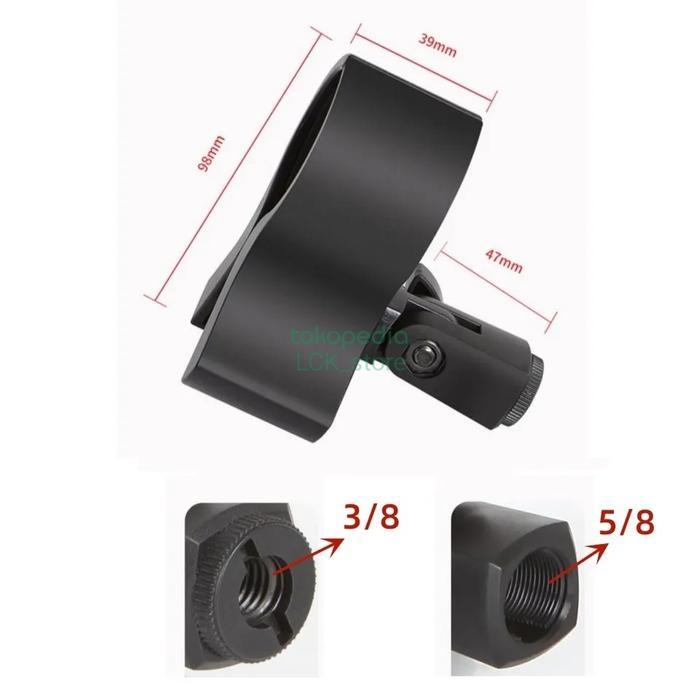 Mic Holder Universal Large Mikrofon Wireless Clip Clamp Condenser Mic