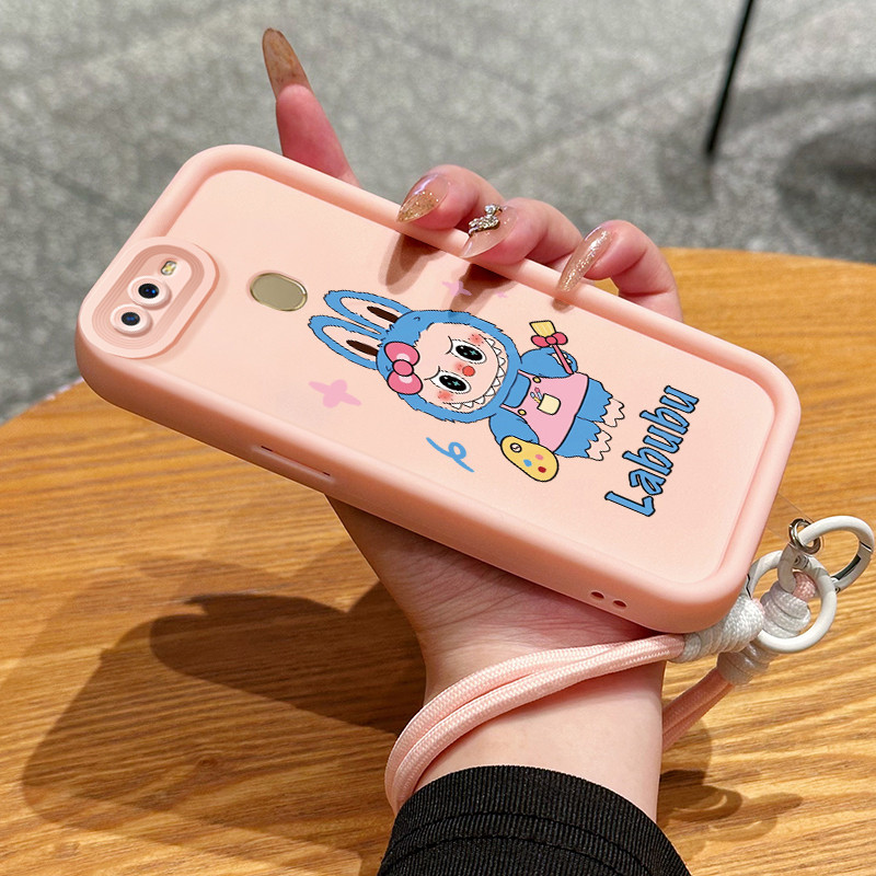 Casing Hp untuk OPPO A7 A5s A12 A12s A11K Case Casing HP Softcase ceruk Soft Shell dengan Tali Silik