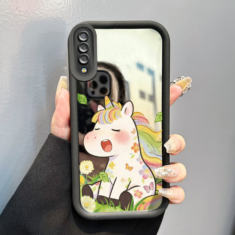 Casing Hp Samsung Galaxy A7 2018 Case Unicorn Berwarna Cermin Kasing silikon Cesing kuat Softcase Mi