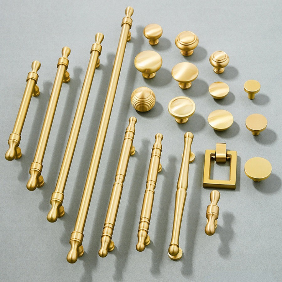 Brass Furniture Handles Golden New Chinese Style Luxury Handles for Cabinets and Drawers Furniture