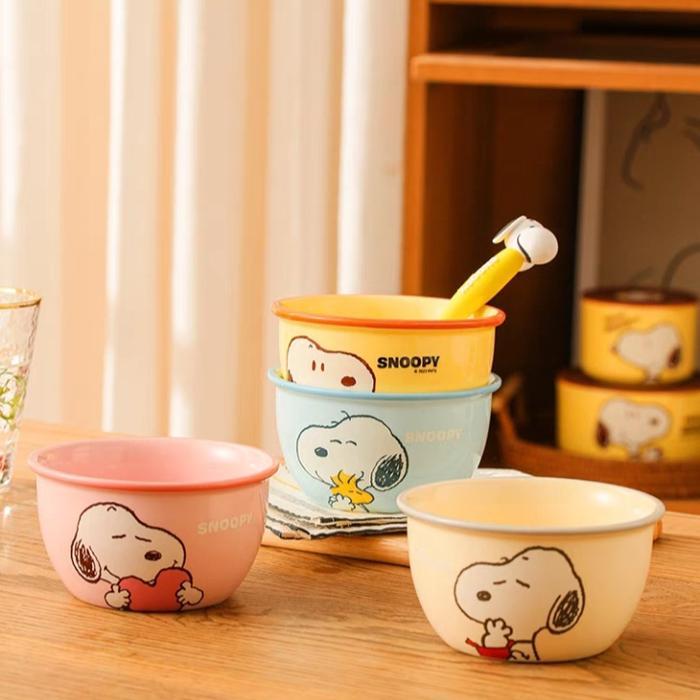 Set Makan Snoopy Keramik / Piring Snoopy / Mangkok Snoopy