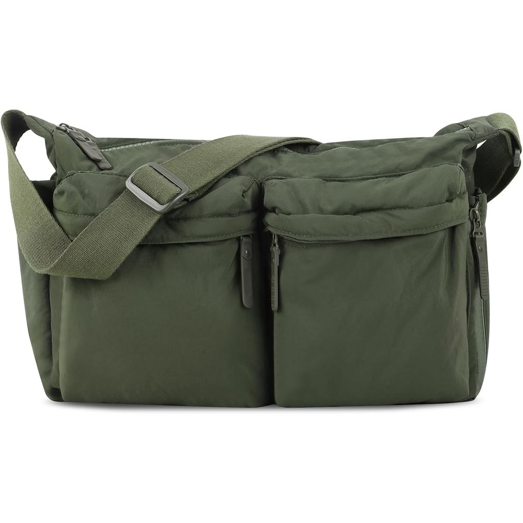 Nylon Crossbody Messenger Bag for School, Women Large Shoulder Bag Hobo Tote Bag Lightweight