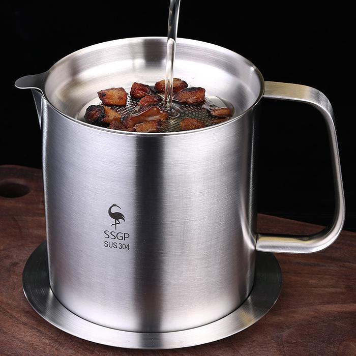 Oil Bottle Container Oil Strainer Pot Oil Bottle Stainless Steel Oil