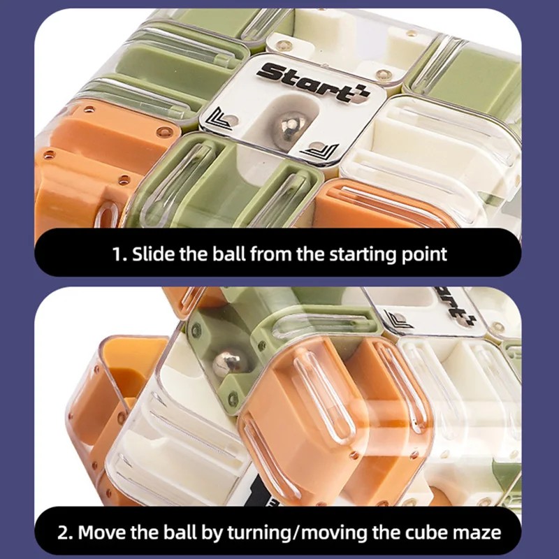 Ball Maze Puzzle Cube Three-Stage Battle Pk Cube Logical Thinking Toy Children Stress Relief
