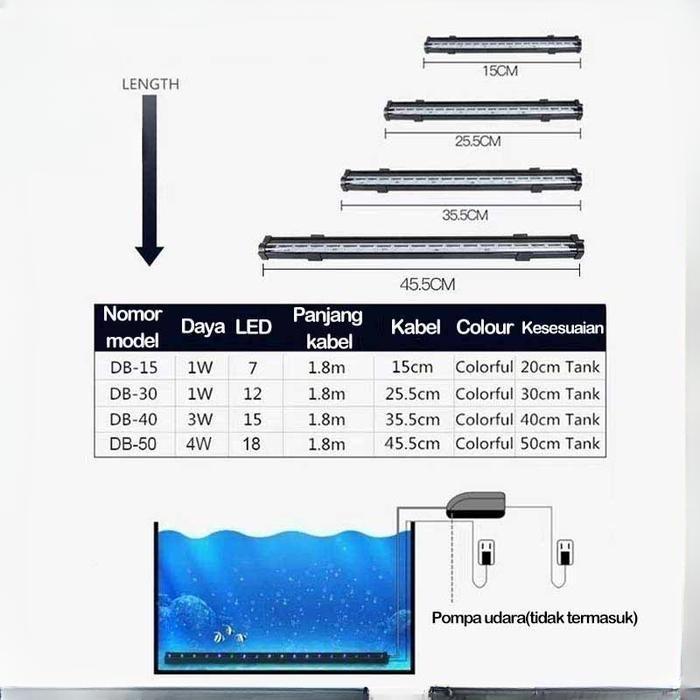 LAMPU GELEMBUNG UDARA WARNA LED BUBBLE LIGHT WARNA WARNI LAMPU AQUARIUM DEKORASI MEMBUAT GELEMBUNG
