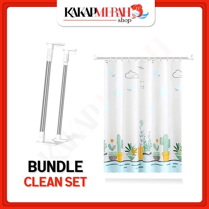 Tiang Shower Set Tirai Kamar Mandi Fleksibel Sekat Ruangan Gorden Jendela Ruang Tamu Terlaris
