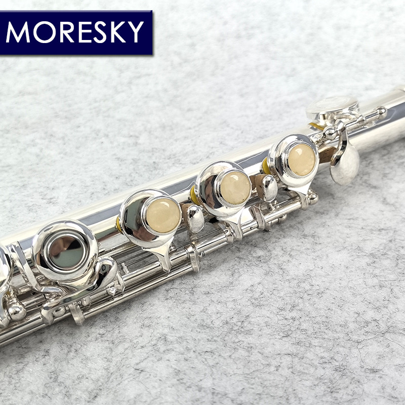 MORESKY Children's Flute 16 Close Holes C Key Flute Cupronickel Silver Plated MFL-689