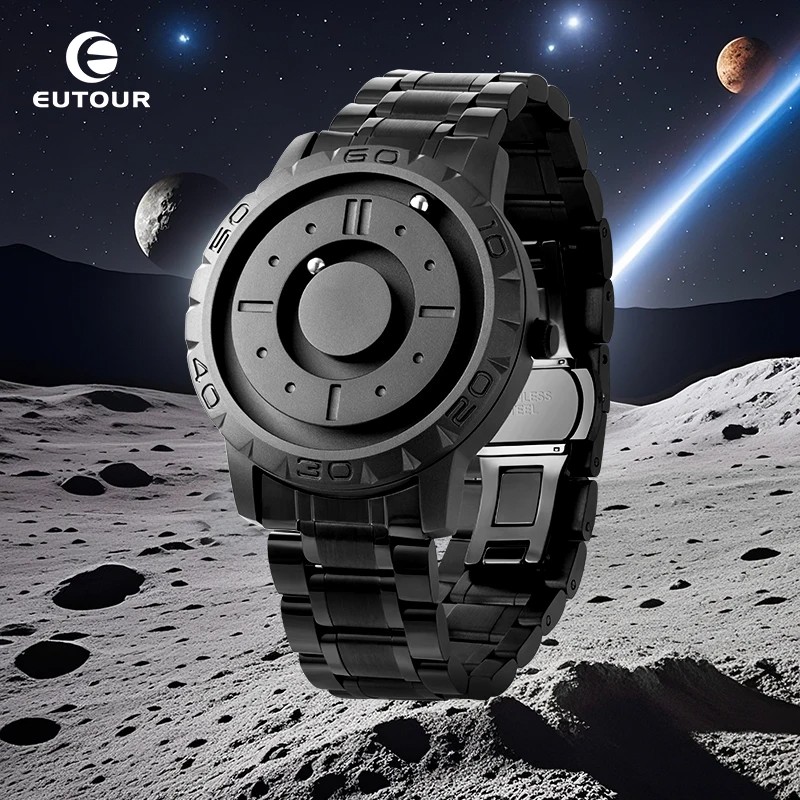 EUTOUR watches male magnetic watches quartz waterproof leather steel stainless steel bracelet
