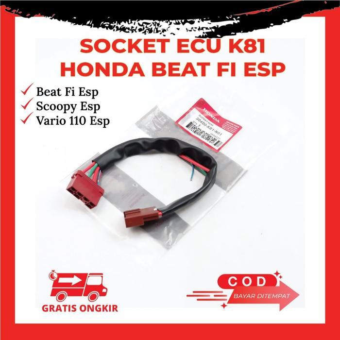 KABEL SOCKET ECU / ECM MOTOR HONDA BEAT FI ESP , SCOOPY FI ESP & VARIO 110 ESP KODE K81 ASLI