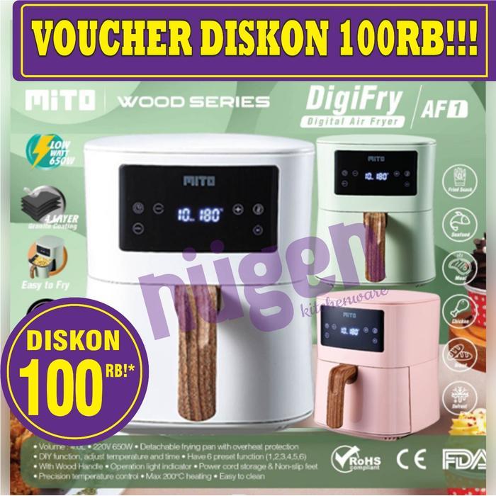 Mitochiba Mito AF1 Air Fryer Digifry AF1 Wood Original Garansi Resmi 1 Tahun