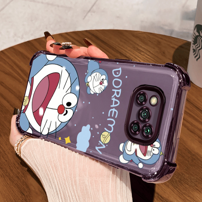 Casing Hp untuk Xiaomi POCO X3 POCO X3 NFC POCO X3 Pro Case Kucing Mesin Biru Kasing Cesing Sembunyi