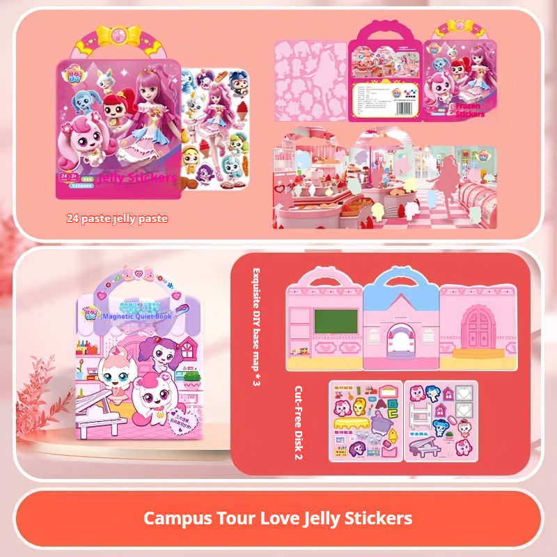 New Wonderful Moe Magnetic Quiet Book For Girls Cut Free Magnet Children'S Magnetic Sticker Book