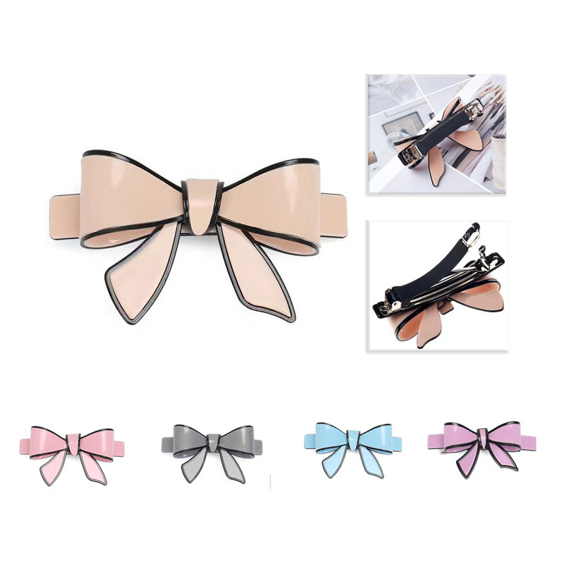 Bow French Hair Barrettes Acrylic Hair Jewelry Crab Clip Women Hairpins Bowknot Acetate Butterfly