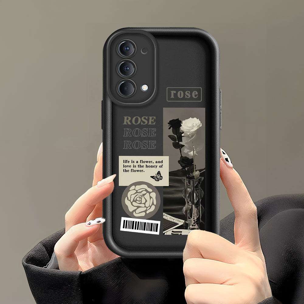 Casing Penuh Dengan Bunga Untuk ForOPPO Reno 4 4G Case Kesing Softcase C8 6002 BIG DLJ