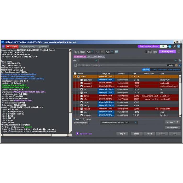 IC UFS2.1 BGA 254 KM8F8001JM B813 KM8F 256GB UFS 8/256 LPDDR4X CLEAN