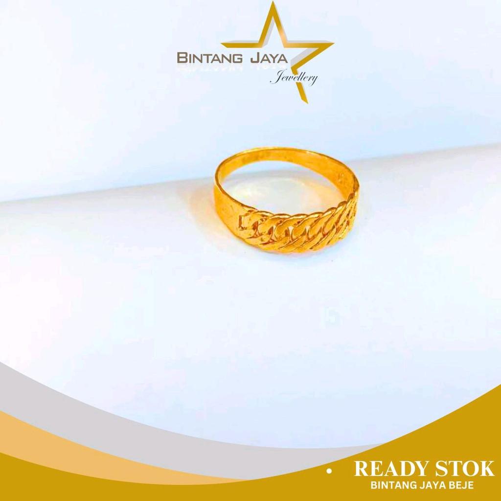 Cincin Emas Atas Rantai (Timbang Air) 0.22 - Kadar LM99 - Berat 4gr - Size 10 - Perpaduan unik antar