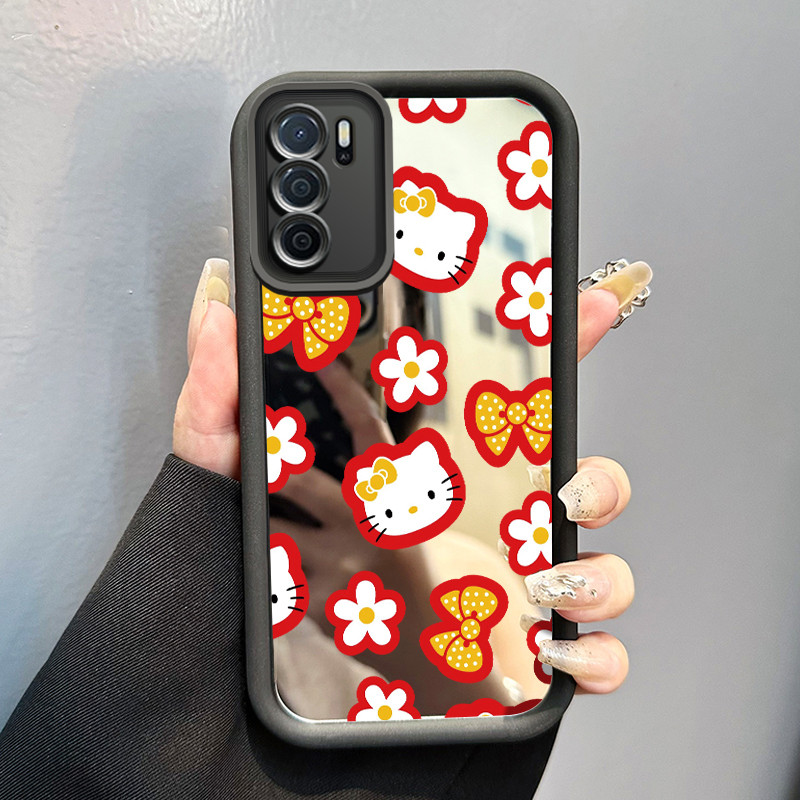 Casing Hp OPPO A16 OPPO A16s OPPO A54s Case Cute cat stickers Cermin Kasing silikon Cesing Originals